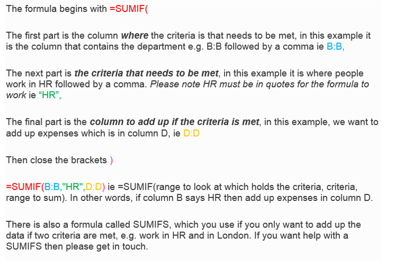 sumif formula